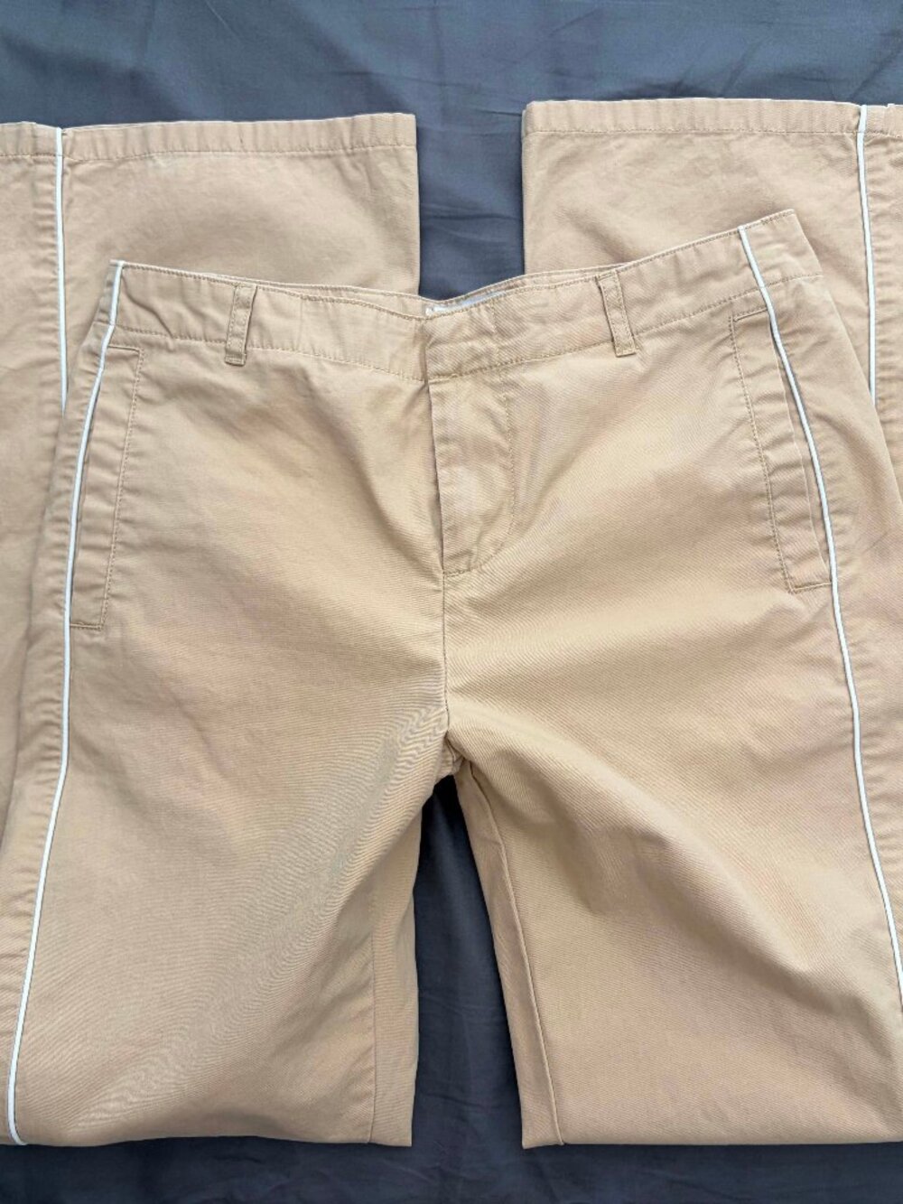 bdg tan trousers with white piping - 4